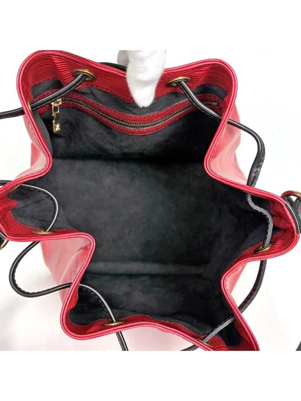Louis Vuitton Petit Noe Shoulder Bag Drawstring Epi Castilian Red Noir